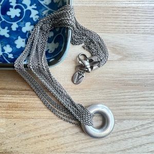 Elegant 925 Silver Multi Strand Necklace